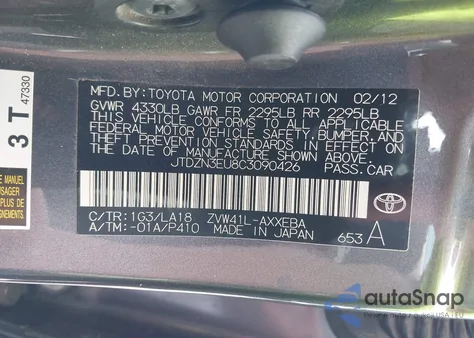 2012 Toyota Prius V Five z USA, uszkodzony, nr VIN JTDZN3EU8C3090426